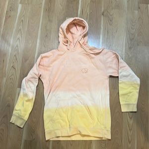 Ivory and elk ombré hooded sweatshirt